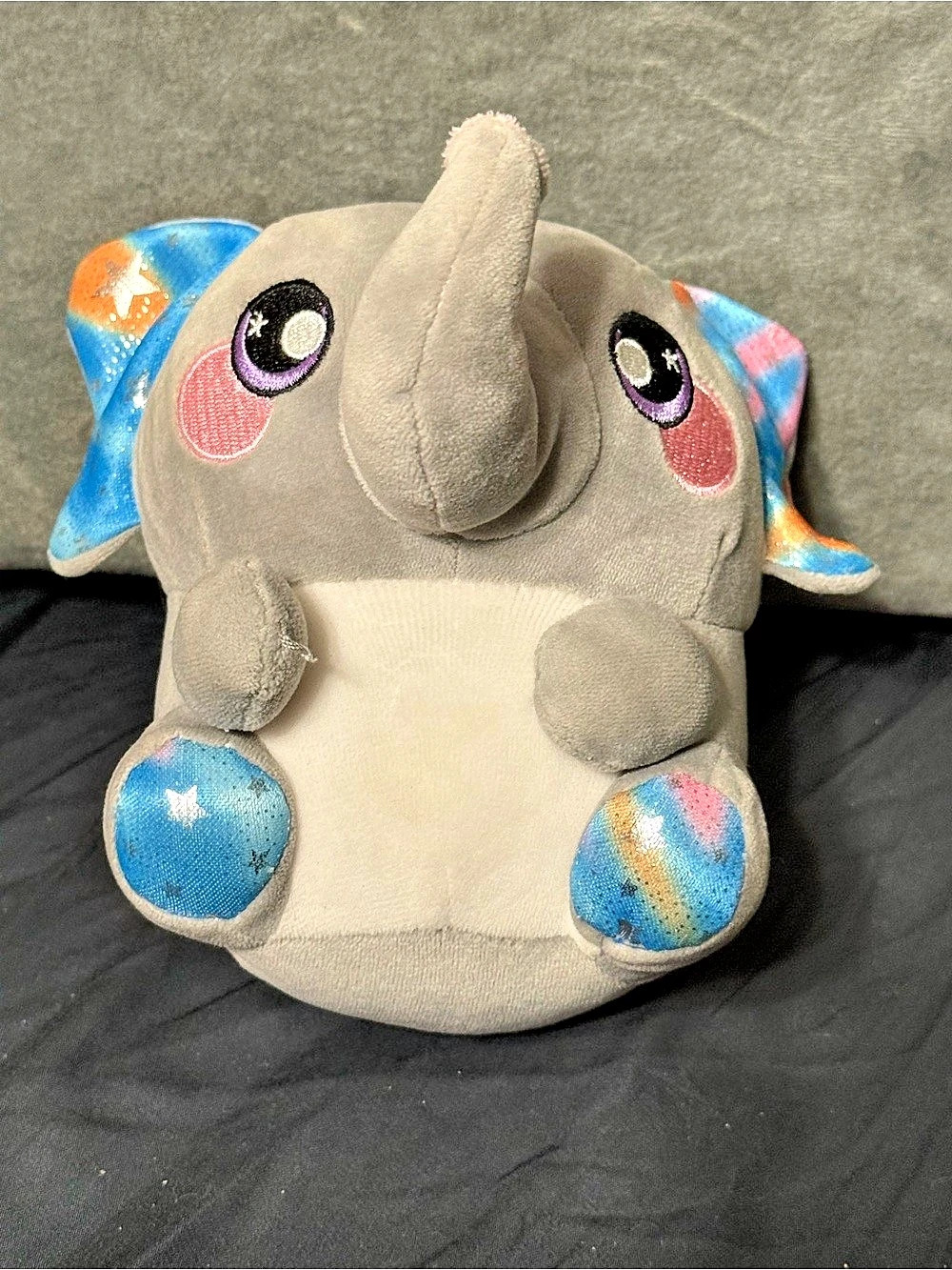 Elephant Gray & Blue Plush Toy